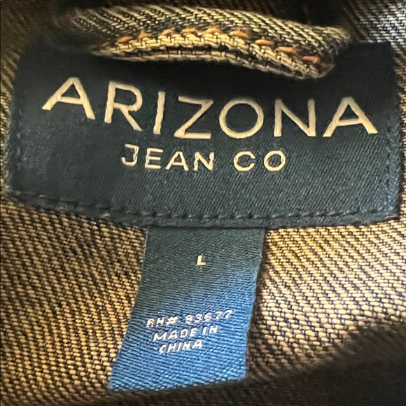 # 0492- Men Arizona Blue Jean Company Jacket. Julie Lee handcrafted Art . WHT - Picture 11 of 11